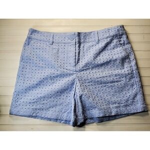 Ann Taylor Women's‎ Loft Size 10 Baby Blue Eyelet Riviera Shorts New With Tags